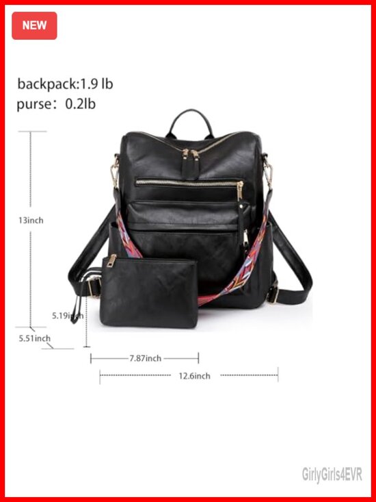 PU Leather Fashion Backpack Purse Convertible Shoulder Bag Laptop main image 4